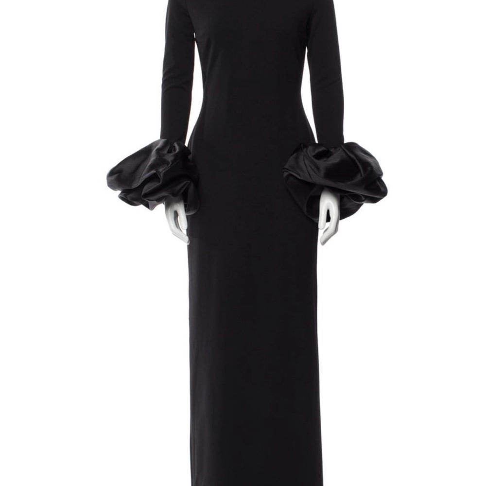 Commense Black Long Sleeve Dress with Statement Cuffs